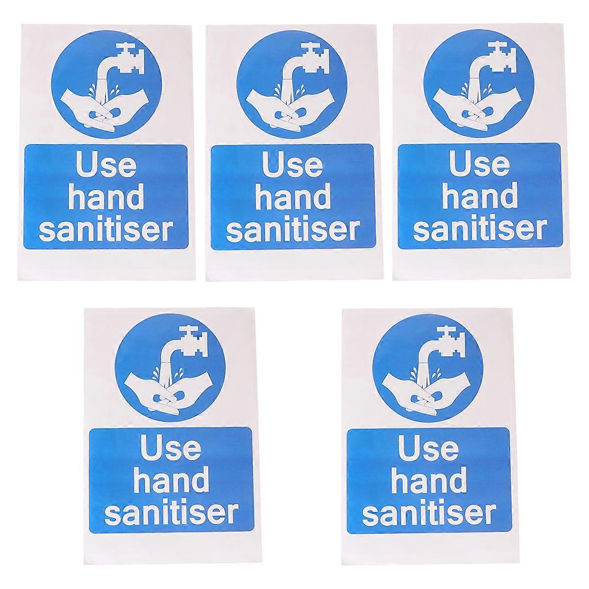 Use Hand Warning Stickers White Stickers Premium 5Pcs Pack