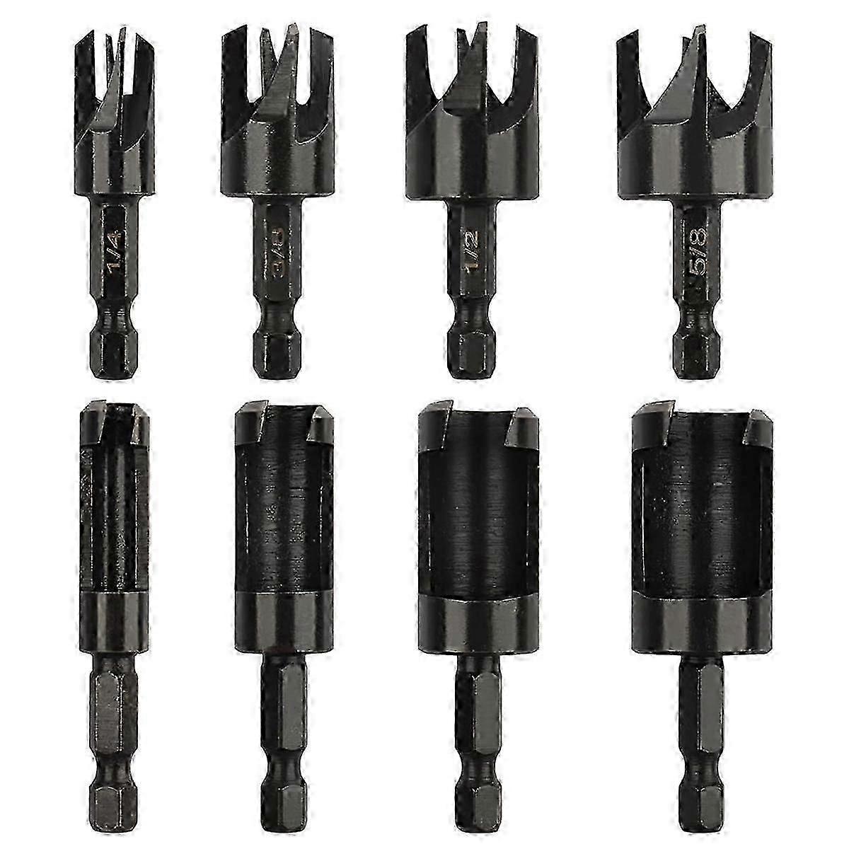 Straight plug cutter for carpentry, 8Pcs wood drill bit set