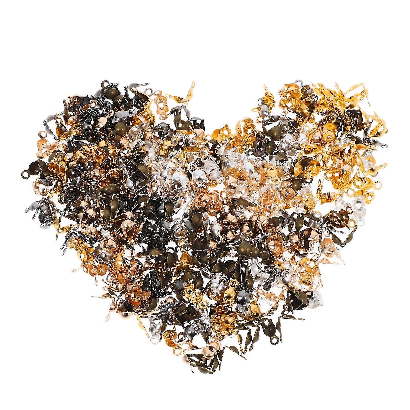 Multi Color Bead Caps Jewelry Endcaps for DIY 1500Pcs Alloy Material