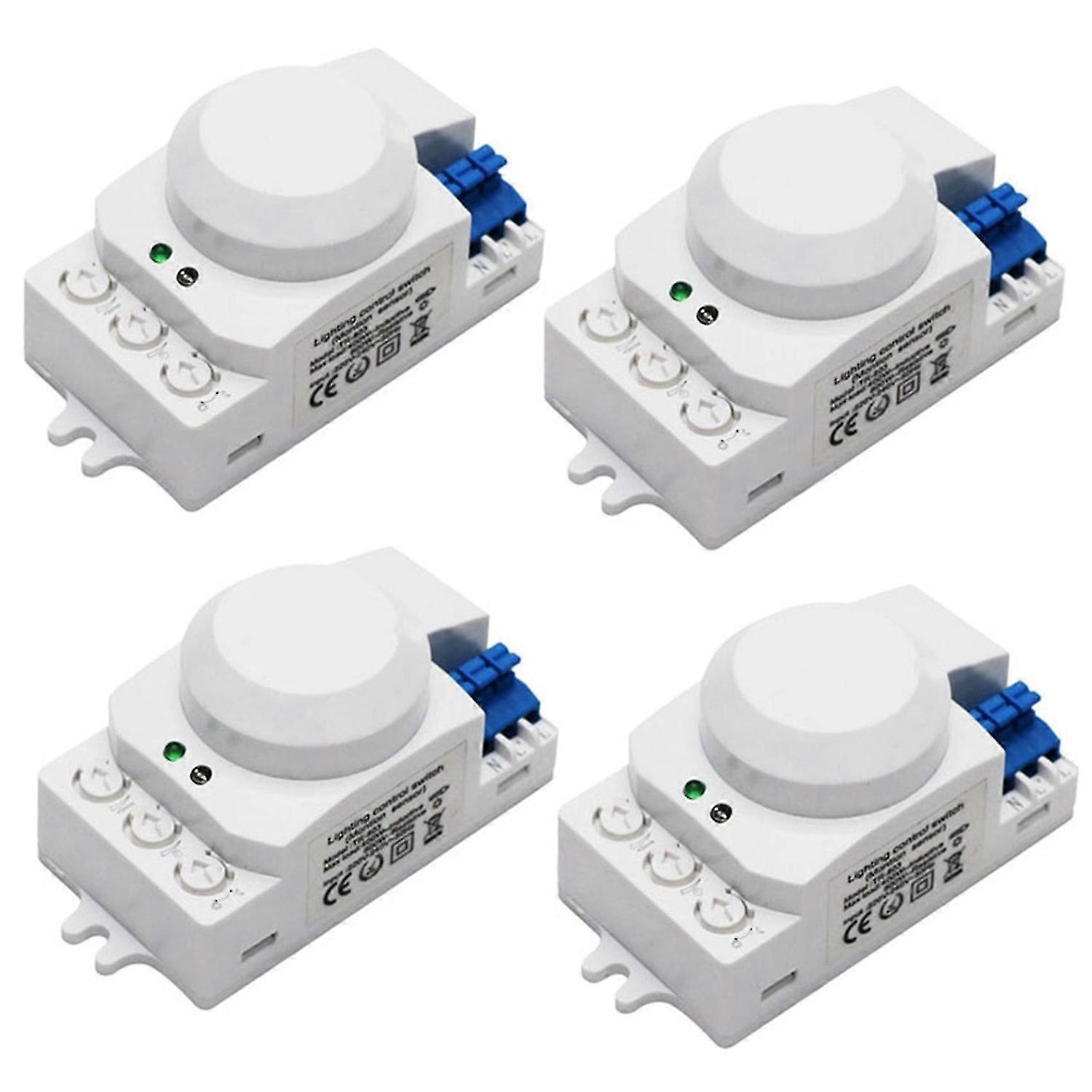 4x 5.8ghz Hf System Led Microwave 360 Degree Motion Sensor Light Switch Body Motion Detector,white