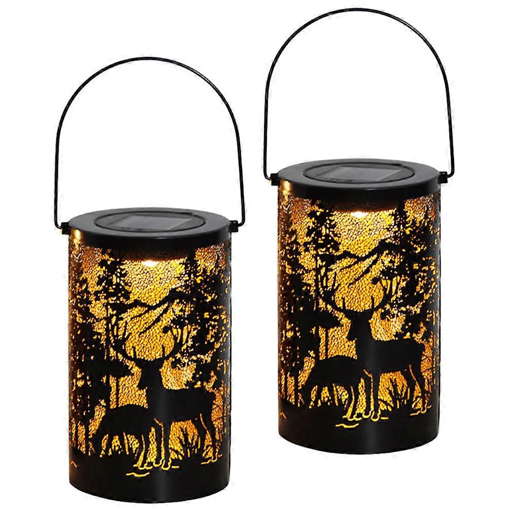 Solar Hanging Lantern Deer Pattern for Decorative Use 8Pcs Set