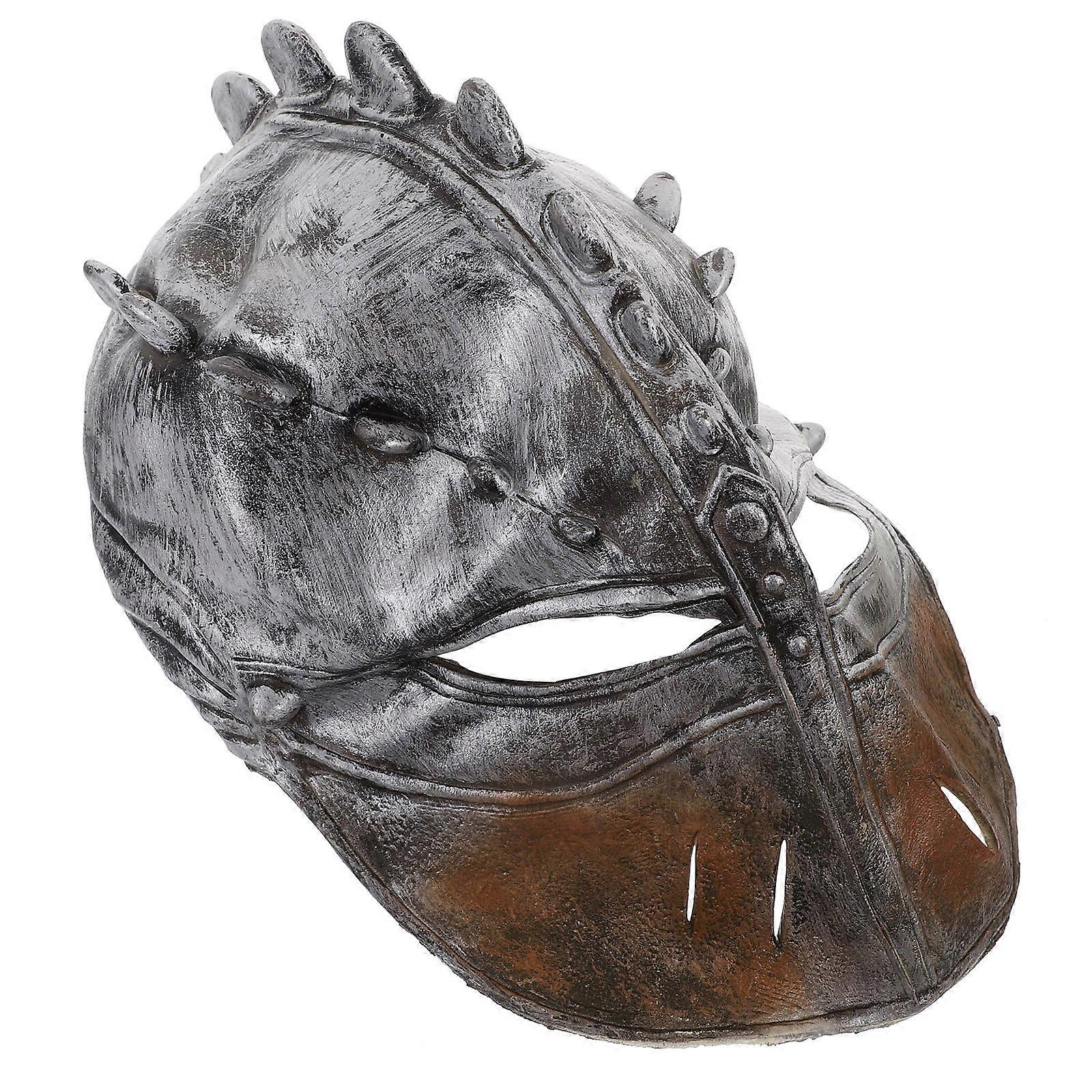 Performance Headgear Roman Warrior Hat for Decoration Silver PVC Material