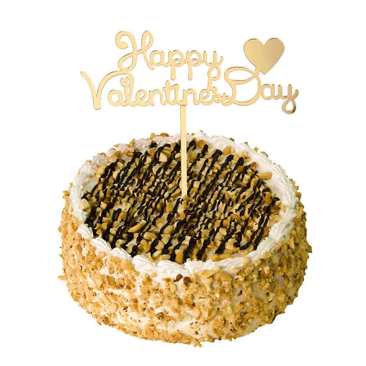 Valentine Day Cake Decor Acrylic Insert Cake Topper for Decoration 3Pcs