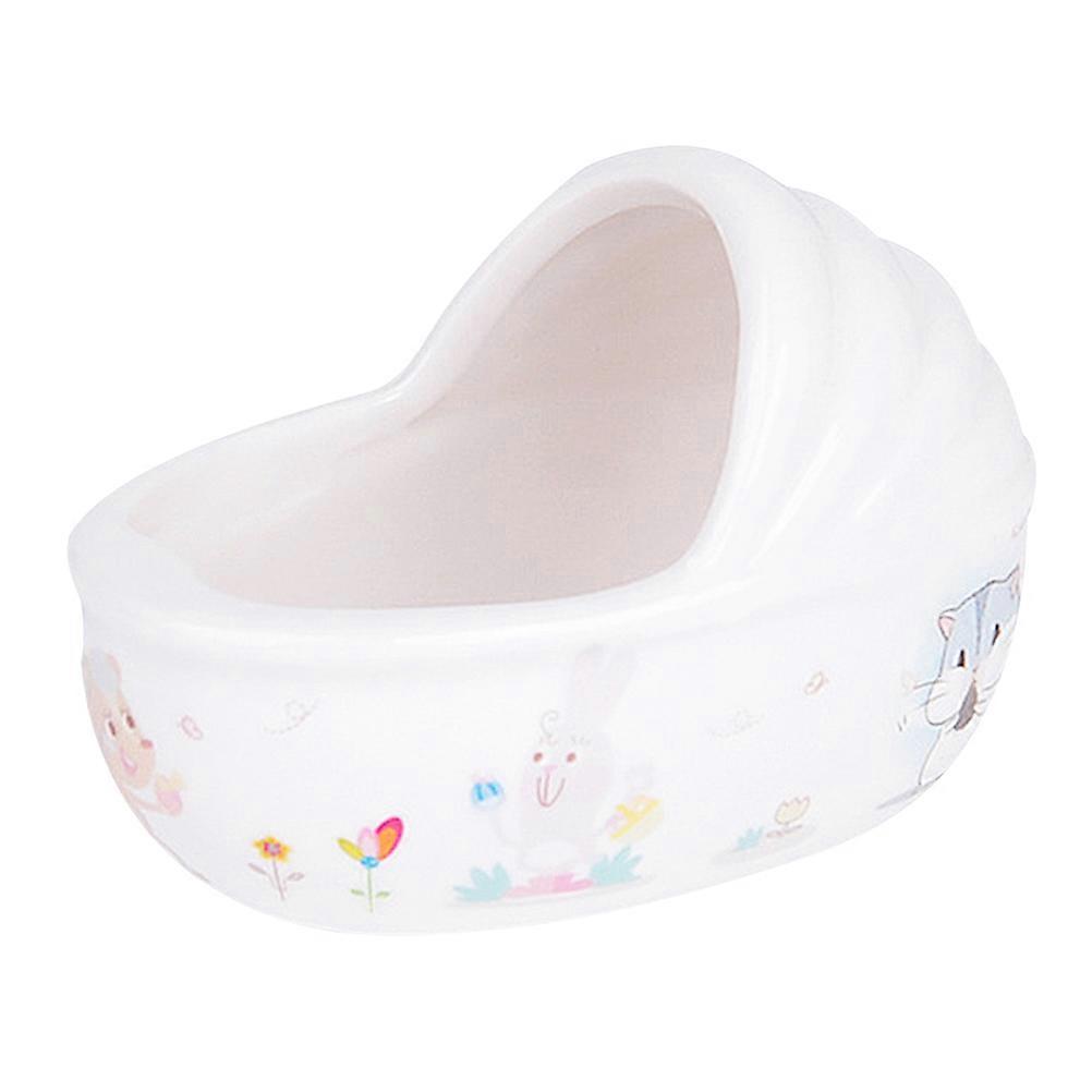 Hamster Bath Basin Ceramic Bathtub for Bathing 2Pcs White Cleaning Tool