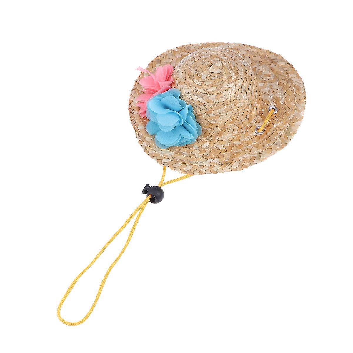 Straw Hat for Pets Designed for Sun Protection with 2Pcs Included