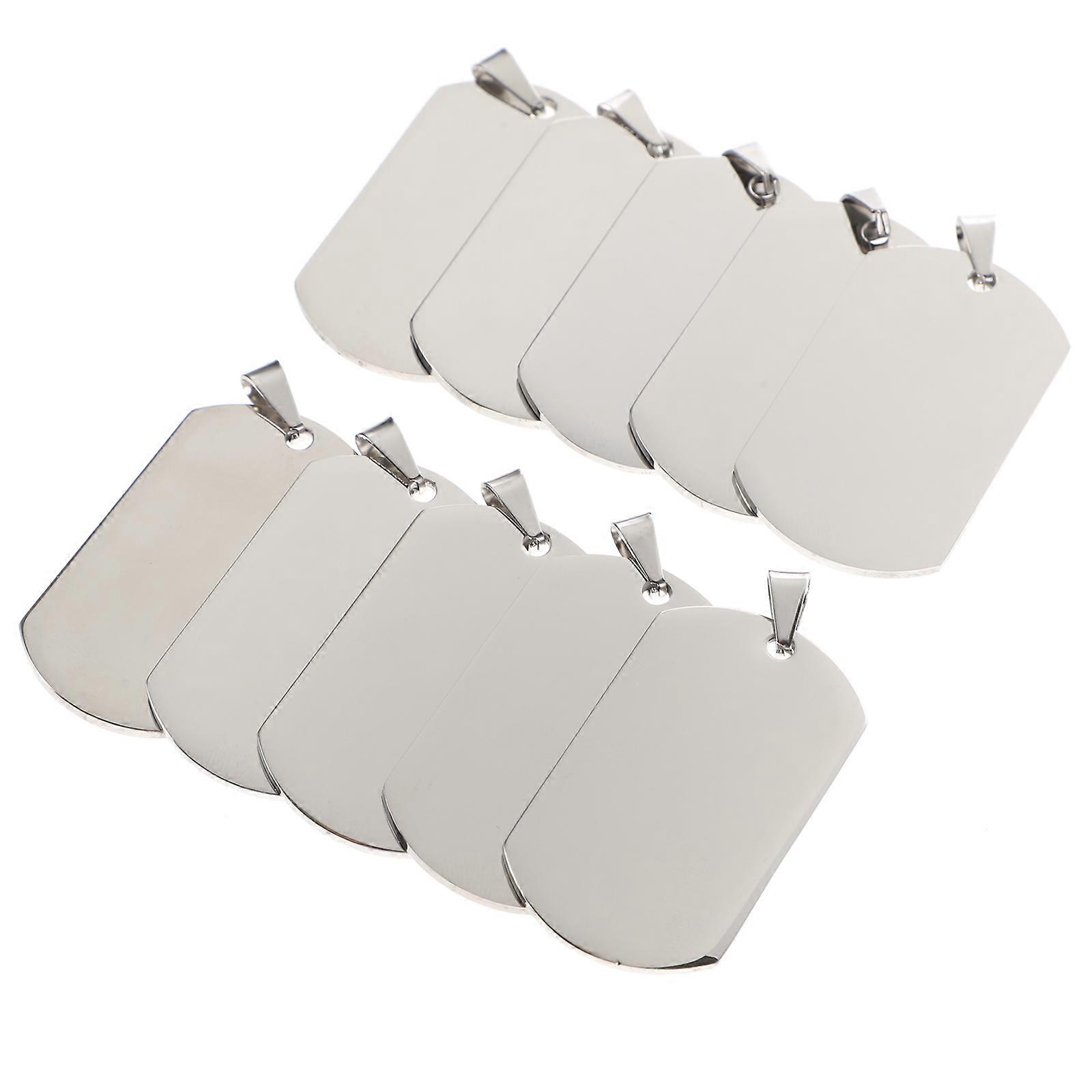 Creative Titanium Steel Pendant Keychain for Decor 2Pcs Silver Necklace