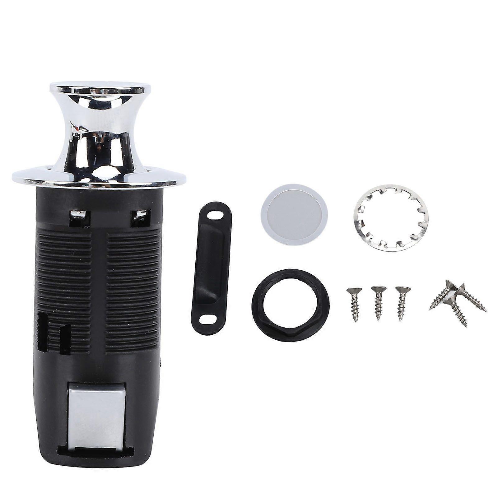 Cabinet Push Button Lock Stylish Look Keyless Cupboard Drawer Push Button Latch Knob for RV Yacht Motorhome Campervan Caravan Chrome