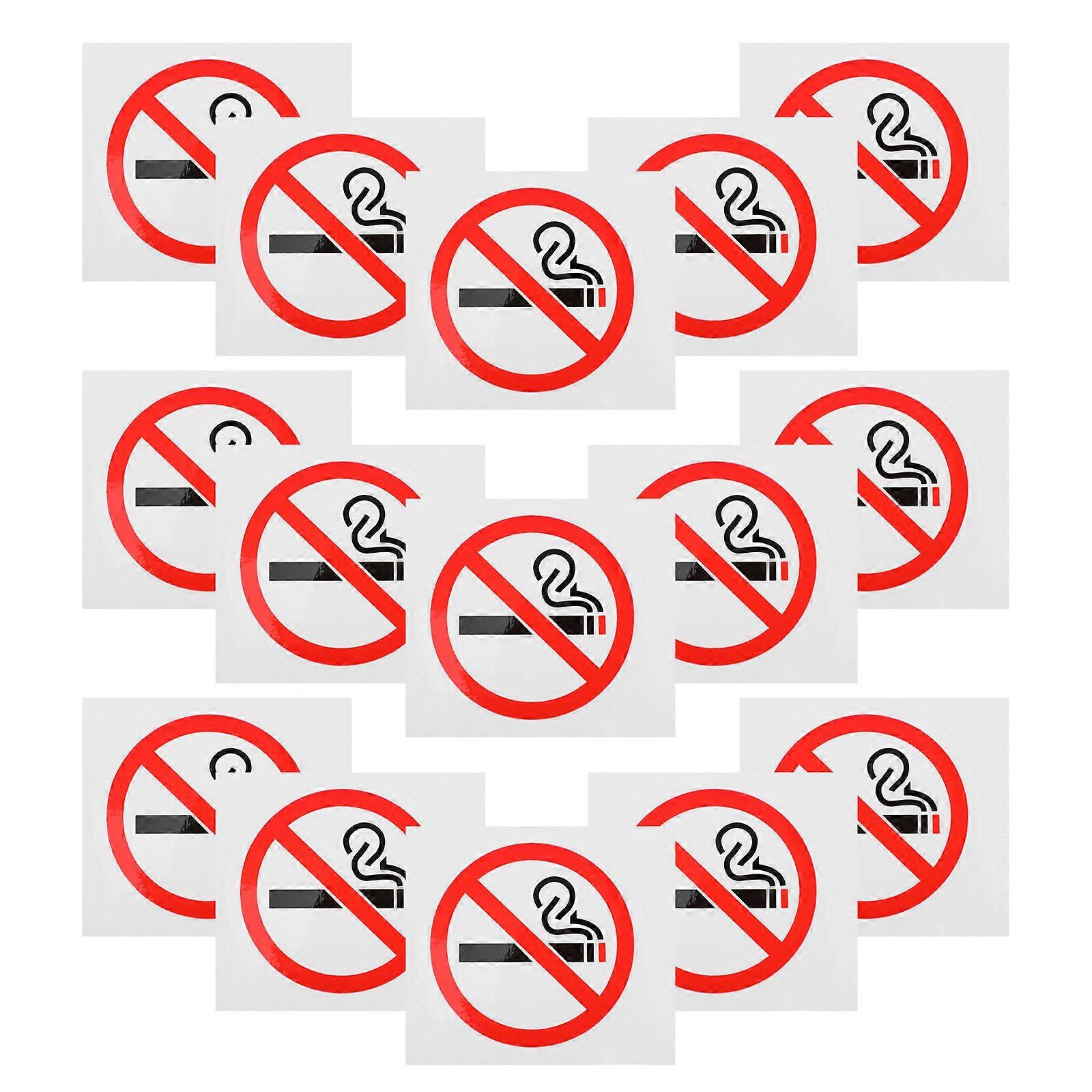 No Smoking Warning Sticker Paper Sign for Reminding Use 20Pcs White Set