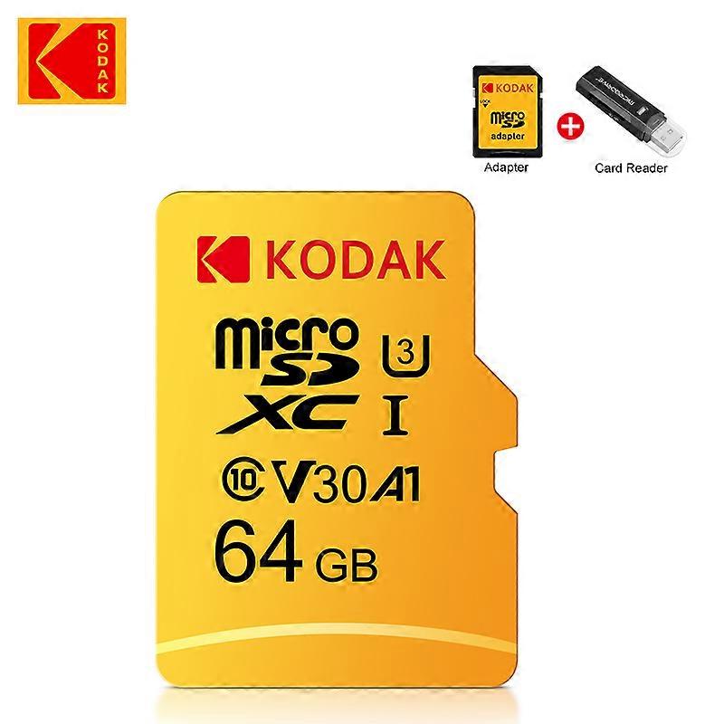 Kodak Micro SD Card Memory Card Class 10 64GB U3 4K High Speed Cartao De Memoria Flash Memory TF Mecard C10 For Card reader
