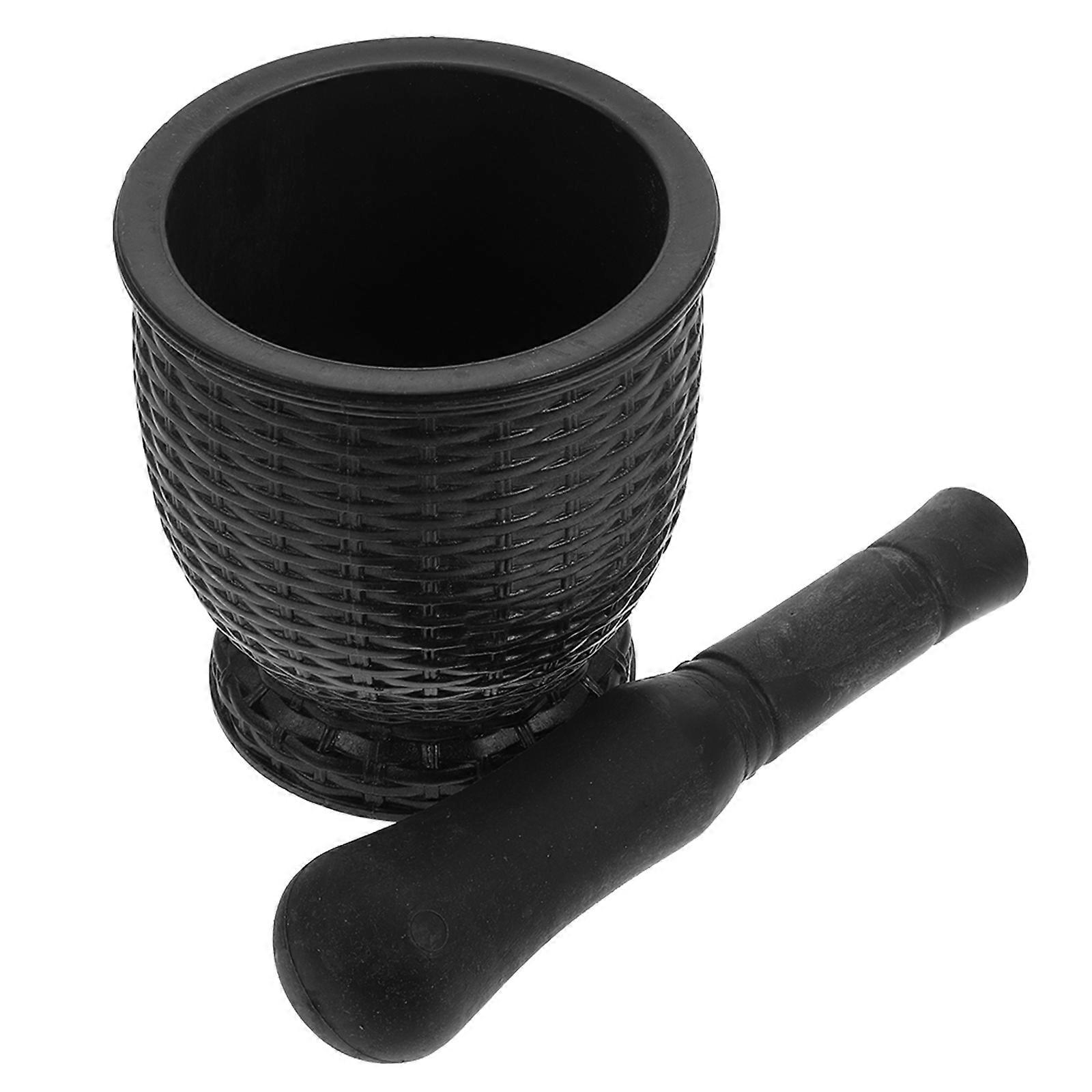 Black Cylindrical Garlic Tool Spice Processing 1Set for Home Users