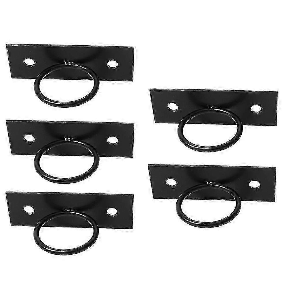 Pack of 5 Black Decorative Ring Rope Supports for Fencing and Railing