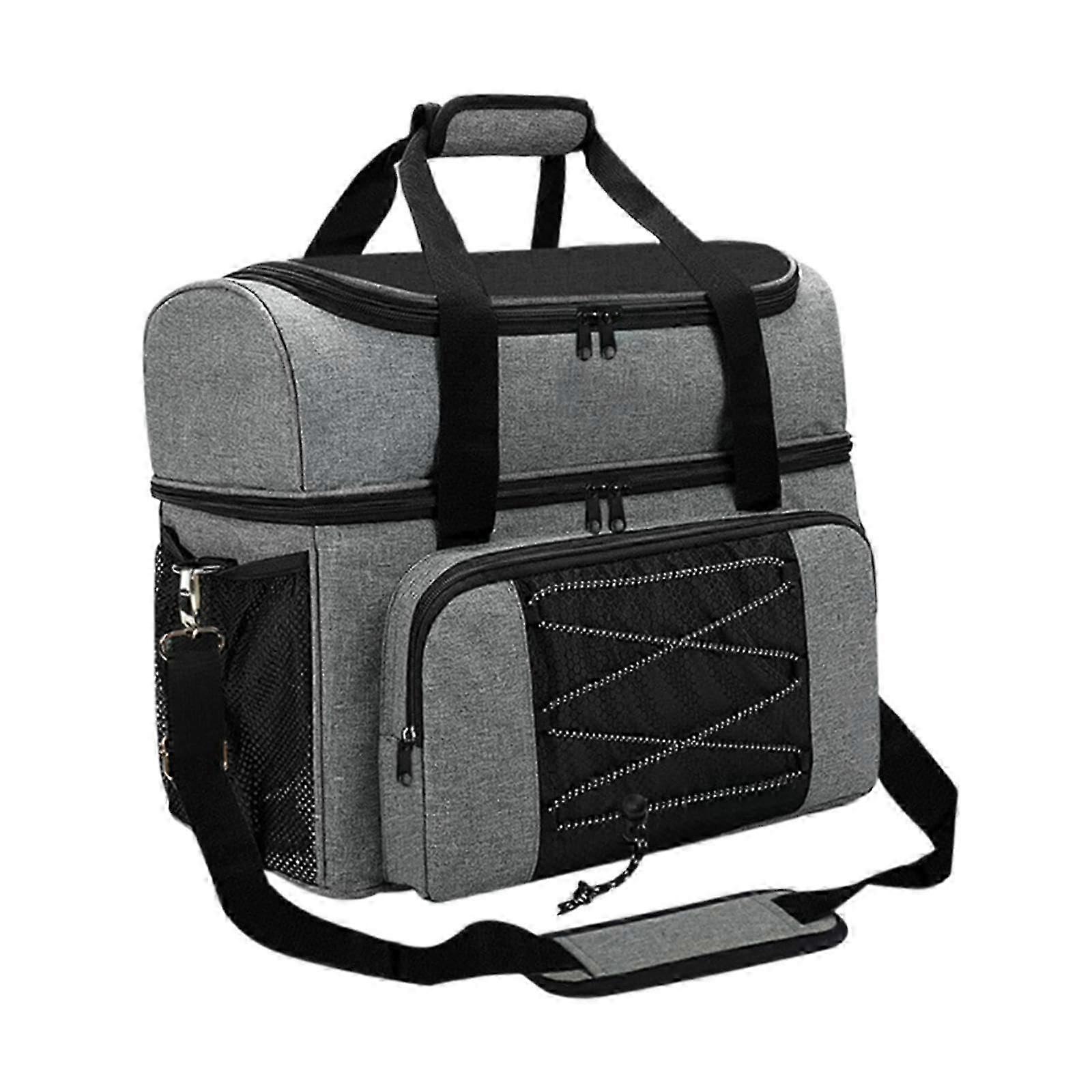 حقيبة كرة البولينج مع مقصورة الأحذية ، حقيبة بولينج متعددة الأغراض ل 2 كرات ، حقيبة تخزين البولينج للسفر الرمادي