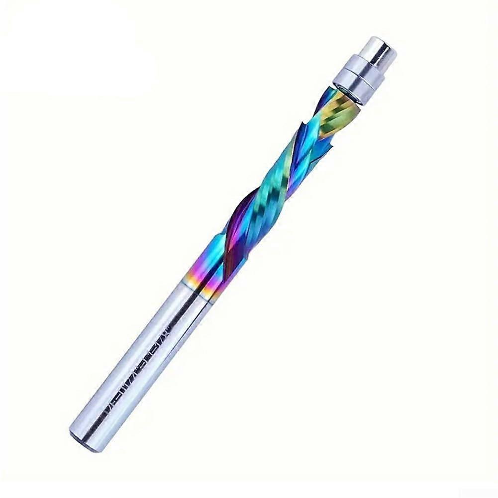 Colorful Alloy Steel Flush Trim Router Bit With 1/4 Inch Shank 75mm Length Bearing Design Smooth Edges For Woodworking