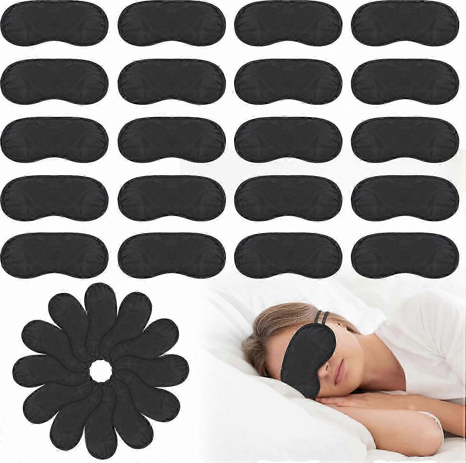 Individually Wrapped Sleep Masks for All Ages, 40-Pack Black Eyeshades for Better Rest