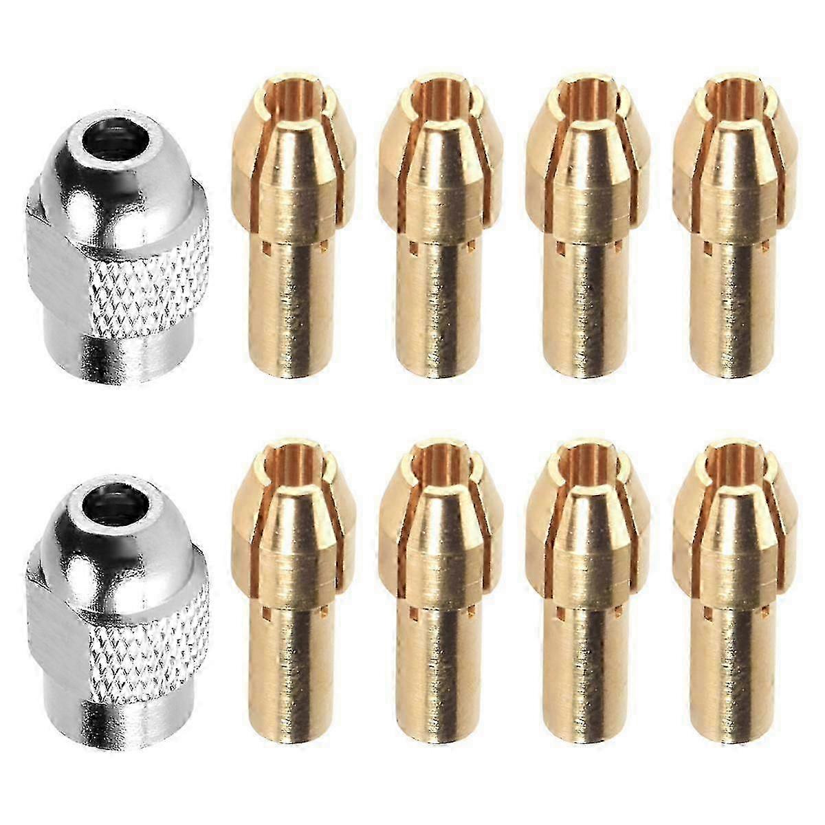 10Pcs Brass Collet for Dremel,Replacement 4485 Quick Change Rotary Drill Nut Tool Set 0.8/1.2/1.5/1.8/ 2.0/2.4/3.0/3.2mm