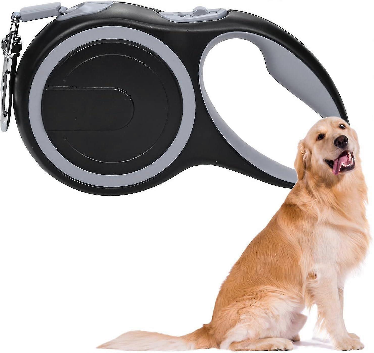 New ModelsLINJOU Retractable with Non-Slip Handle & Adjustable Dog Lead,Tangle-Free, for Small Medium Large Dogs (Grey)