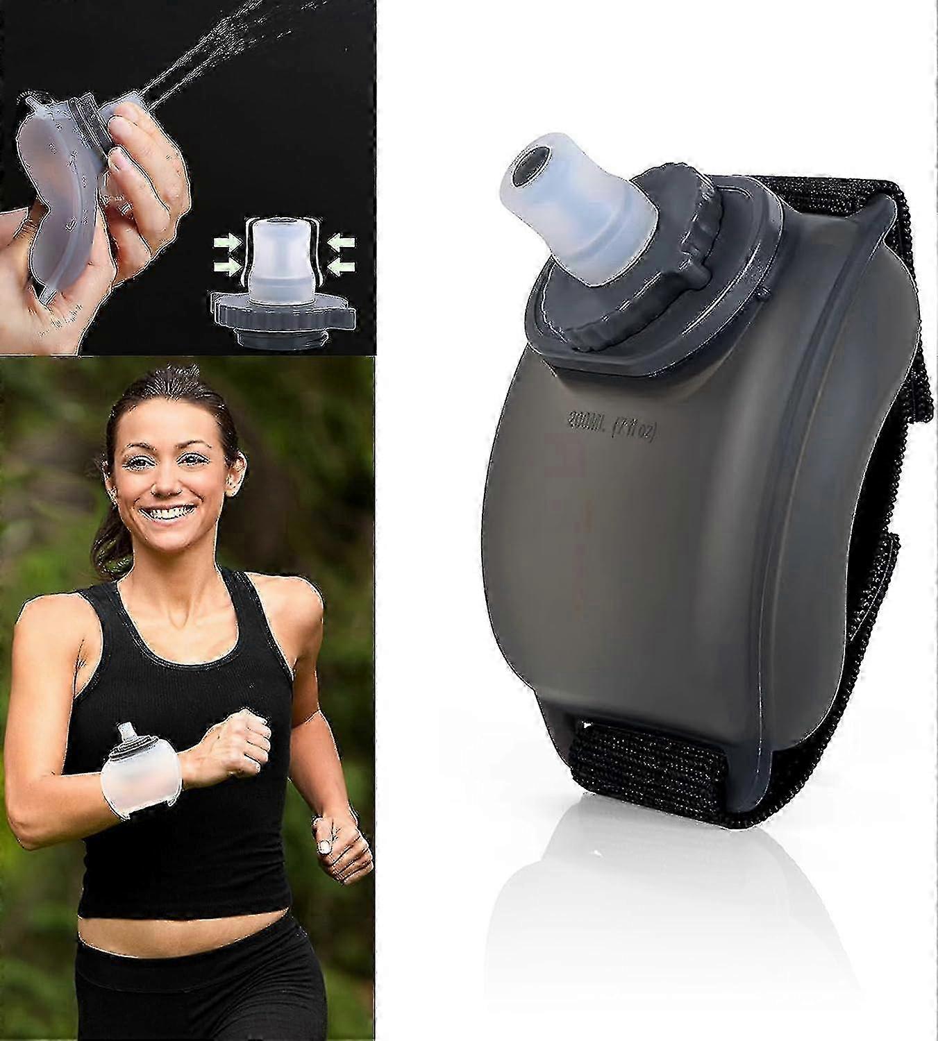 Hands-Free Silicone Wrist Water Bottle 200ml Leakproof for Running Rock Climbing Wearable Portable