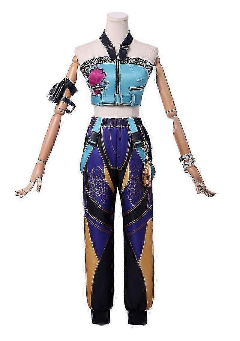 Kpop デーモンハンターズゾーイコスプレコスチュームセットハロウィーンパーティーファンシードレス女性用_d