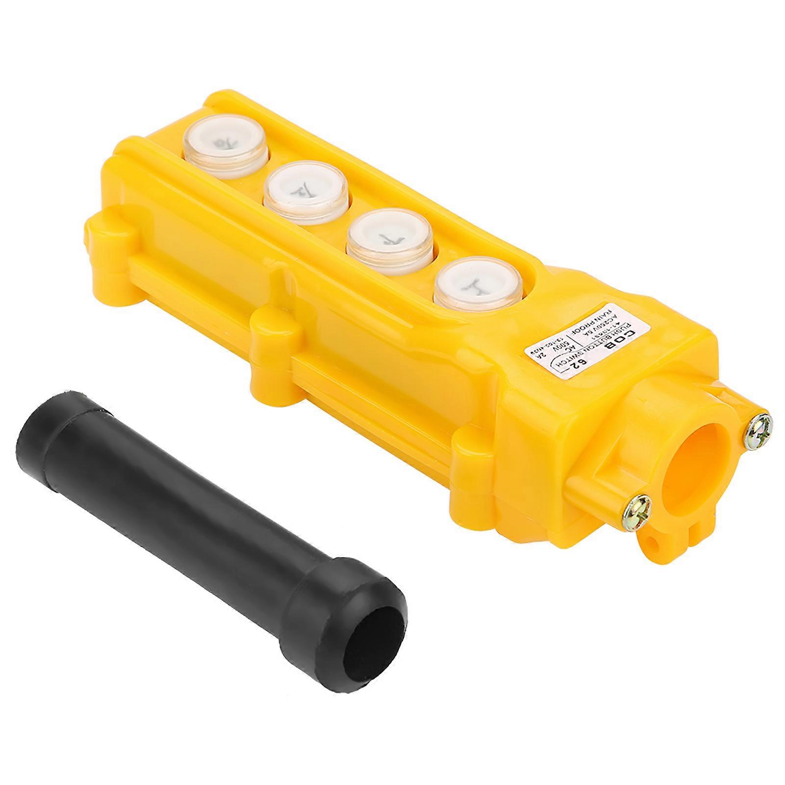 Crane Chain Hoist 4-channel Push Button Switch Lifting Pendant Rainproof Controller