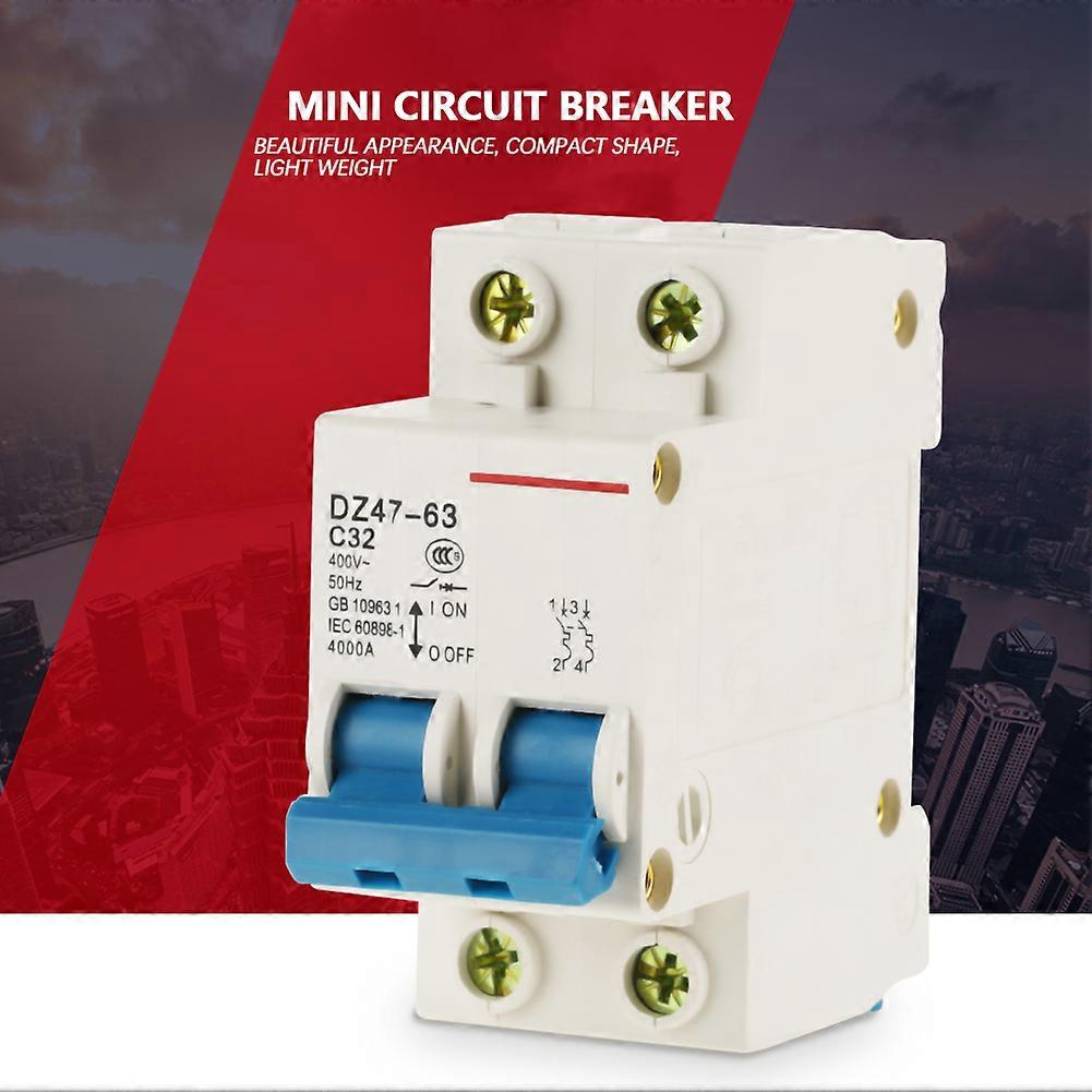 Miniature 2P 32A 400V Circuit Breaker for Lighting Distribution System
