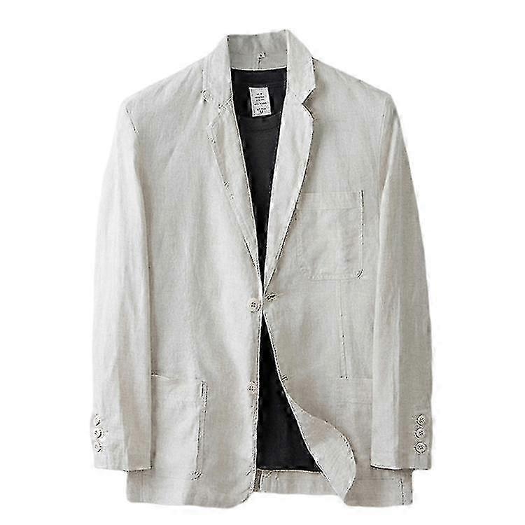 Lightweight Linen Blazer for Men Two Button Casual Jacket