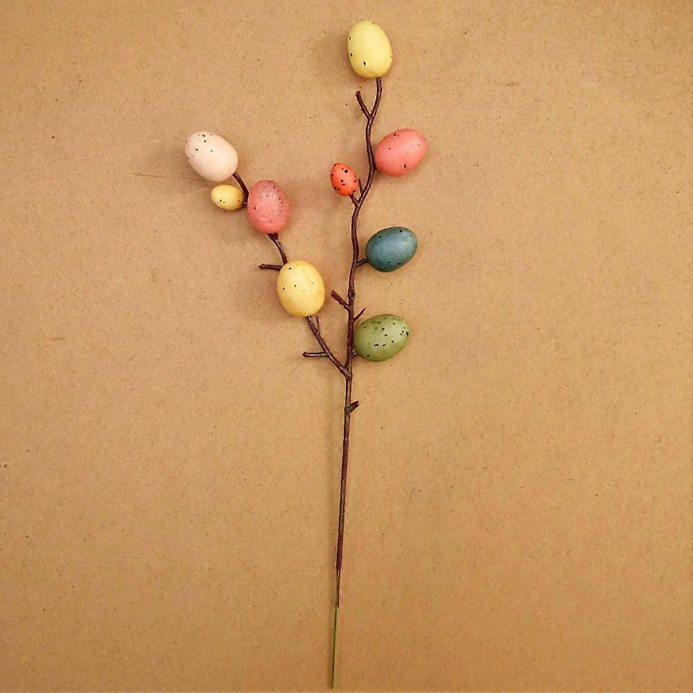 1PC Easter Picks, Artificial Egg Stems compatible with Easter Egg Branches, UV Resistant Plastic Twig for Vase, Garden, Home Decor