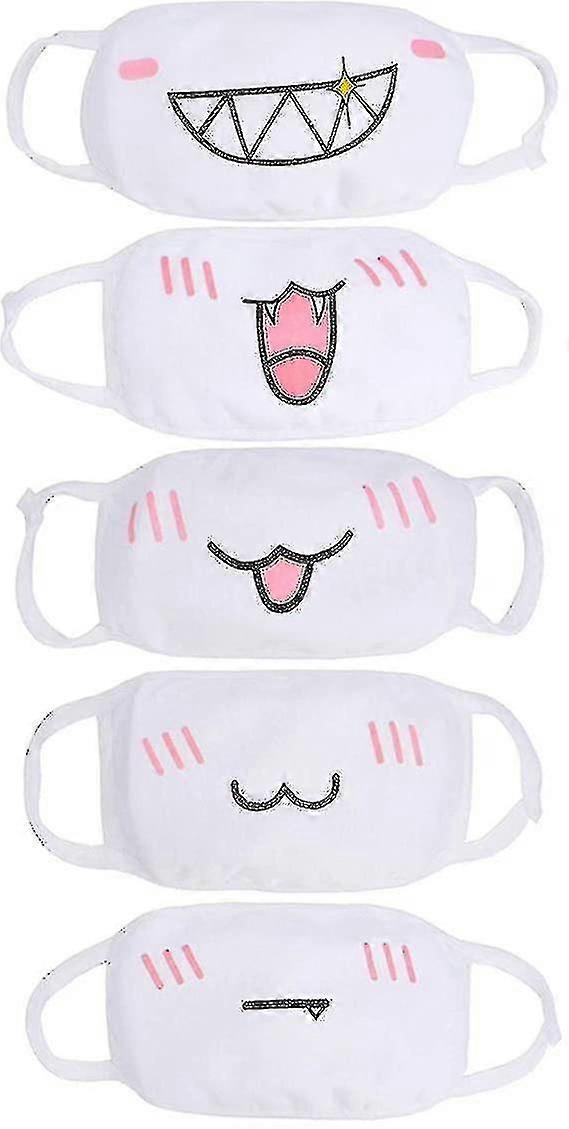 5pcs Anime Face Mask Womens Cat Face Mask