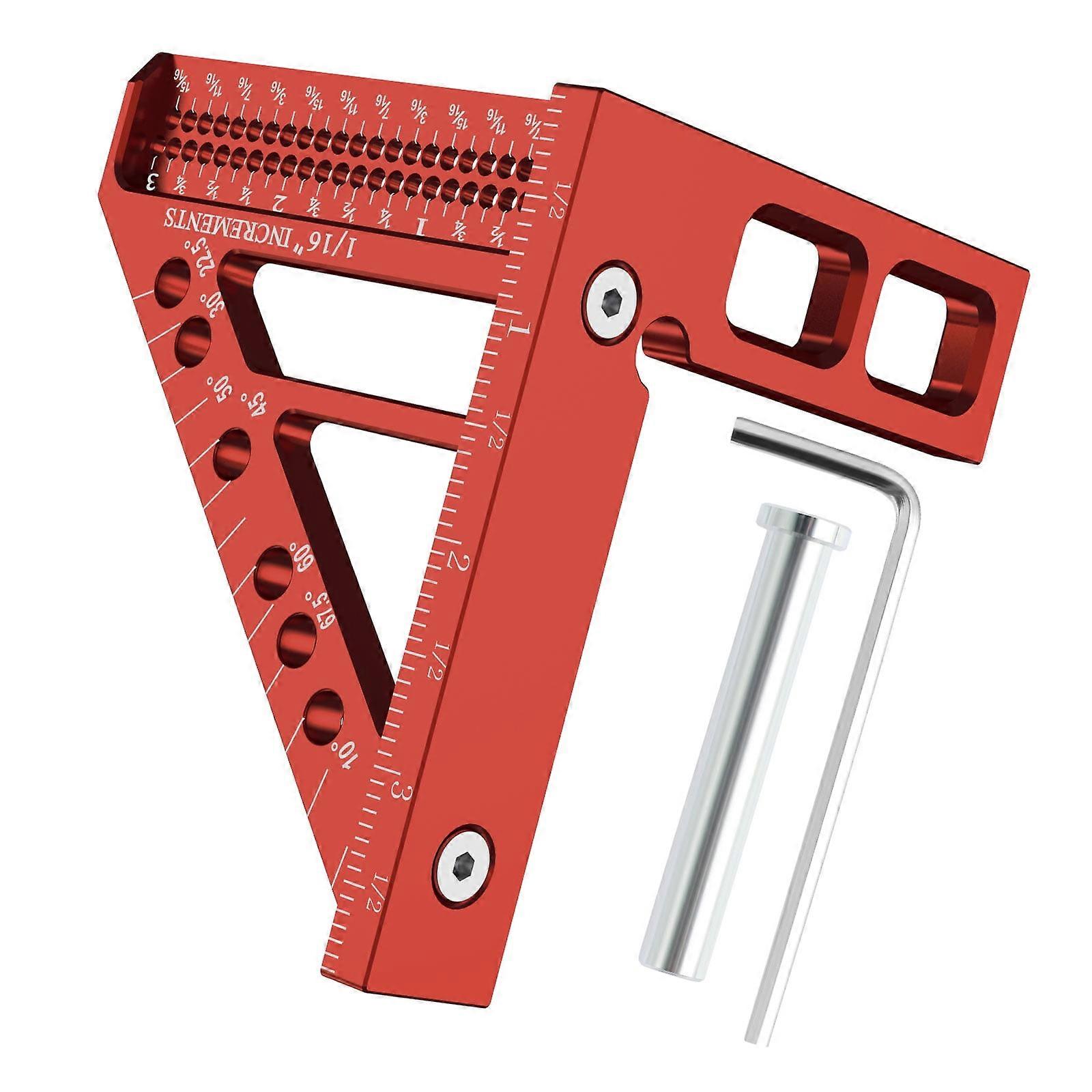 Woodworking Multiangle Ruler, Aluminum Alloy Triangle Square Protractor, Precise Carpenter Measuring Tool 3.46x3.03x4.76 inch