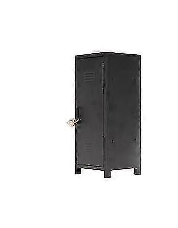 Lockable Storage Cabinet Small Metal Locker with Lock and Keys Vertical Lock Box Desktop Storage Organizer for Office Be27.50X10.80X10.80CMBlack