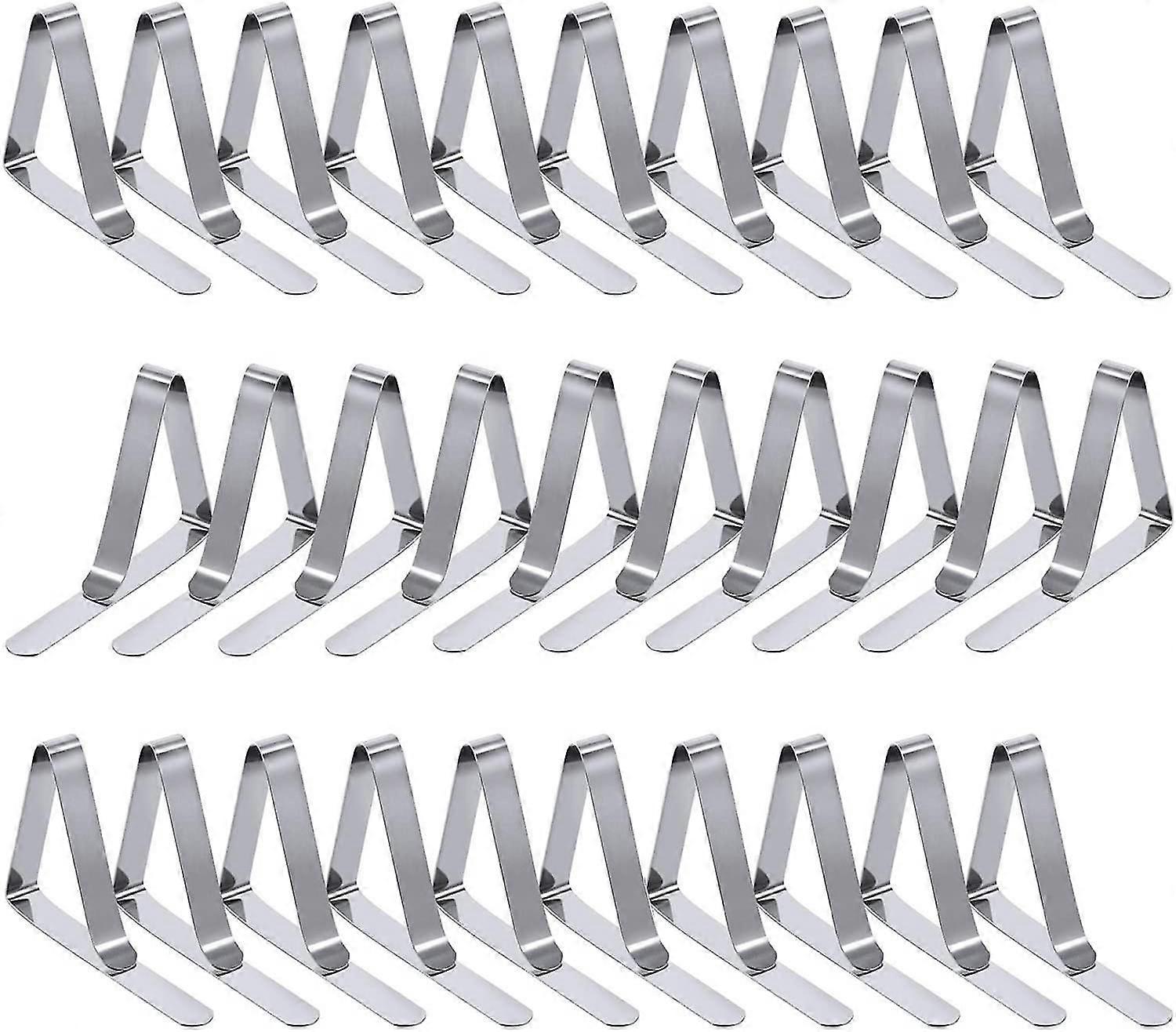 مفرش المائدة كليب 30 حزم نزهة الجدول مقاطع مرنة الفولاذ المقاوم للصدأ الجدول القماش تغطية المشابك الجدول