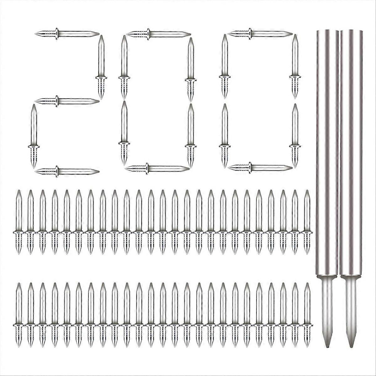 200Pcs Baseboard Seamless Nails Double-Headed Screw with Sleeve Tool