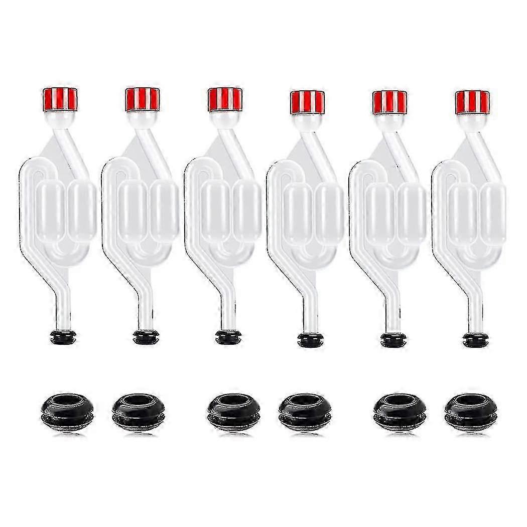 طقم قفل الهواء المشروب ، 12 غرفة معادلة الضغط و 6 حلقات مانعة للتسرب ، غرفة معادلة الضغط البلاستيكية للتخمير ، البيرة ، الفوز