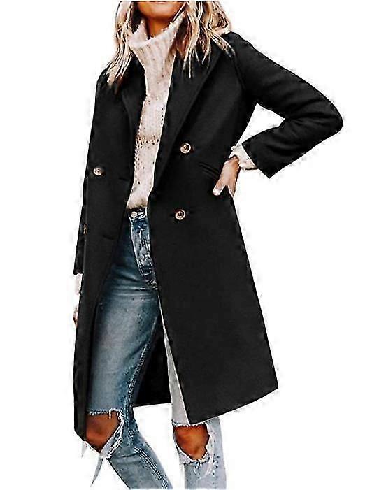 Outono Inverno Mulheres Single Woolen Coat Medium Long Overcoat