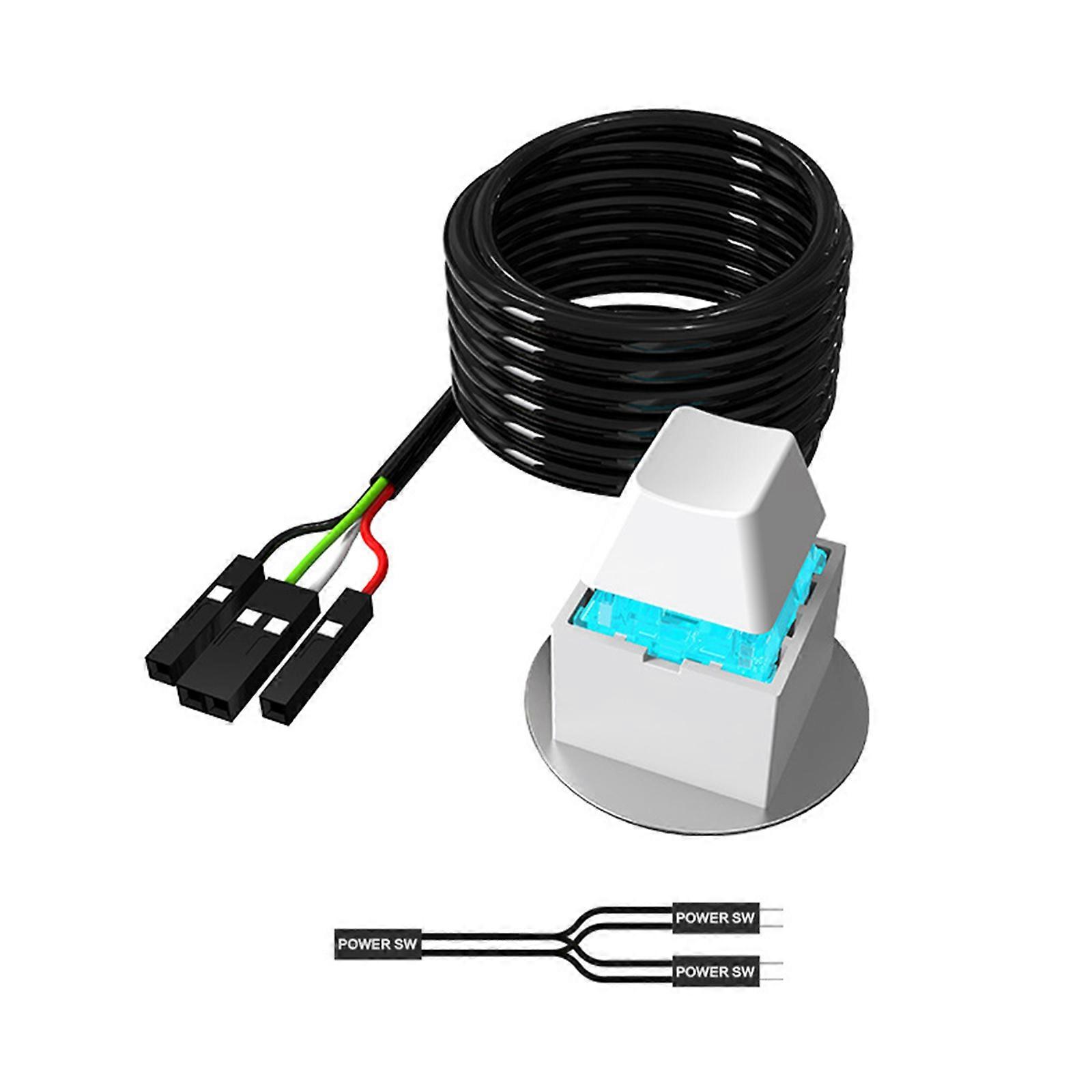 External Computer Power Button Extension Cable With ABS Material For Easy Access And Quick Startup Multicolor