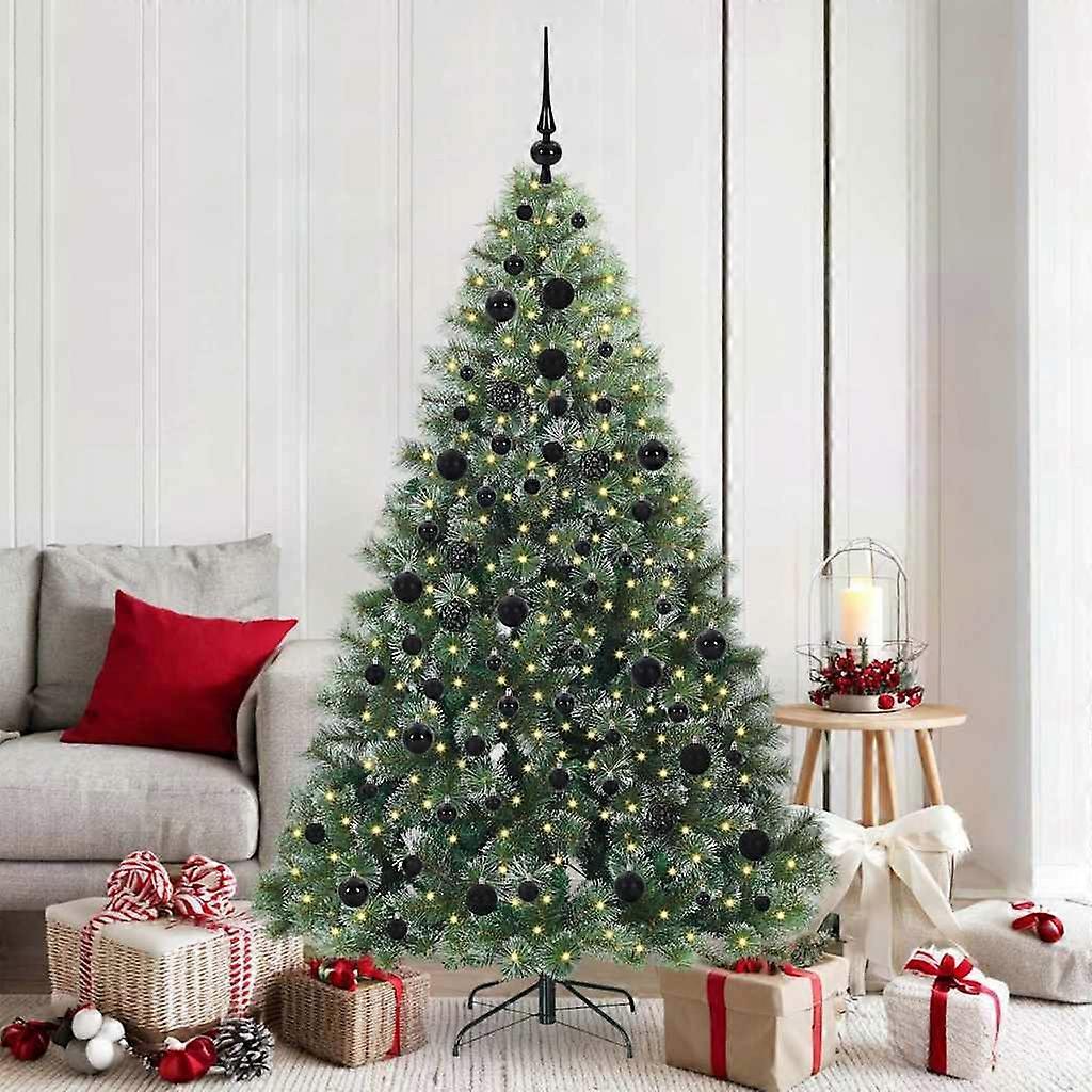 Artificial Christmas tree with 300 LEDs, green, 180 cm, PE and PVC