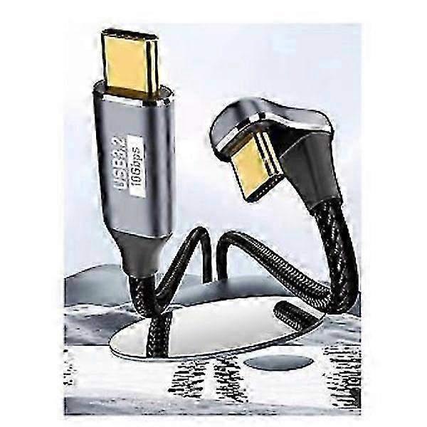 PD 100W USB C to Type C Angled OTG Data Cable USB 3.2 Gen 2 10Gbps 5A 4K60Hz,J