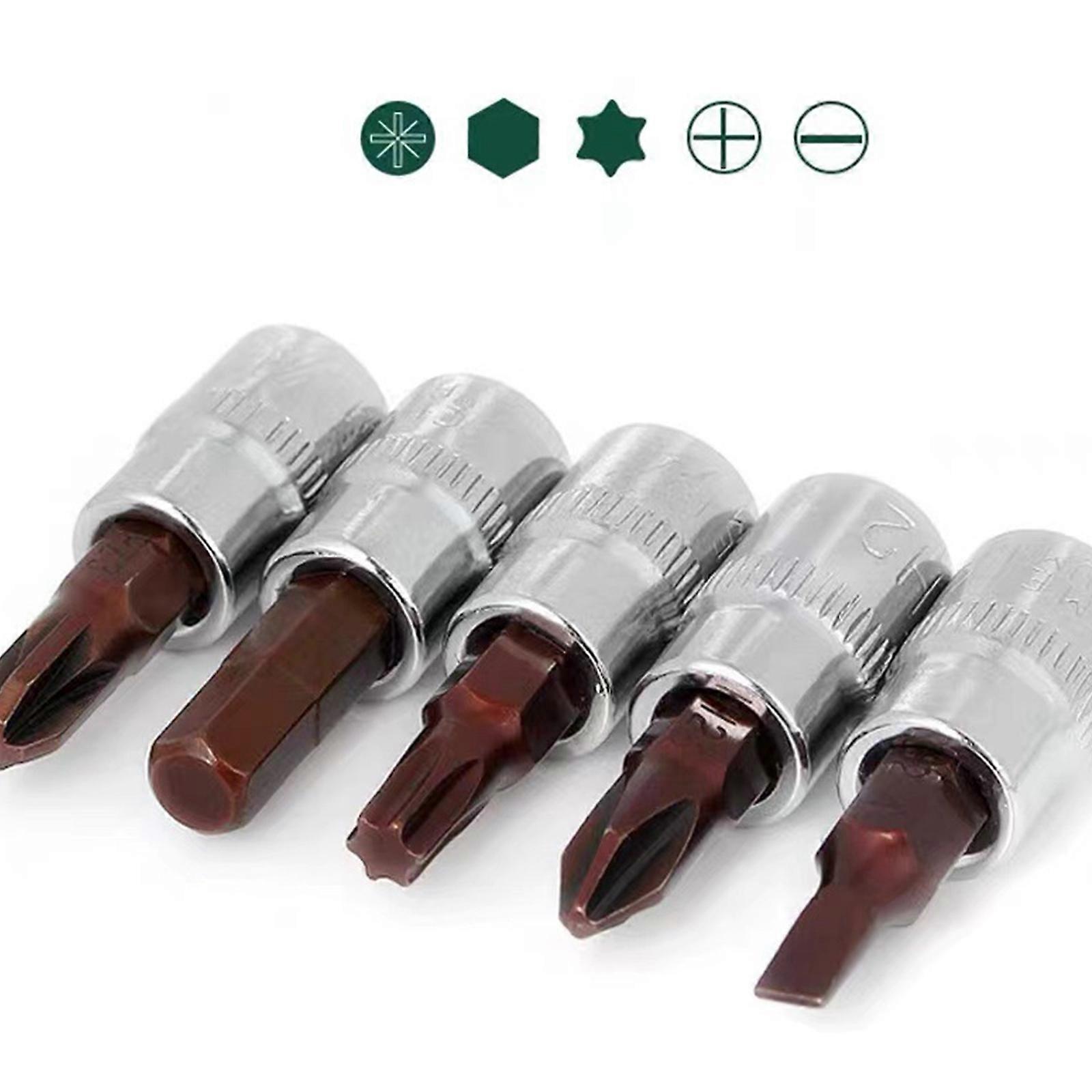 Ratchet Wrench Socket Set 1/4" Hexagonal Drive Screwdriver Bit Repair Hand Tool Socket Wrench Adapter Multicolor