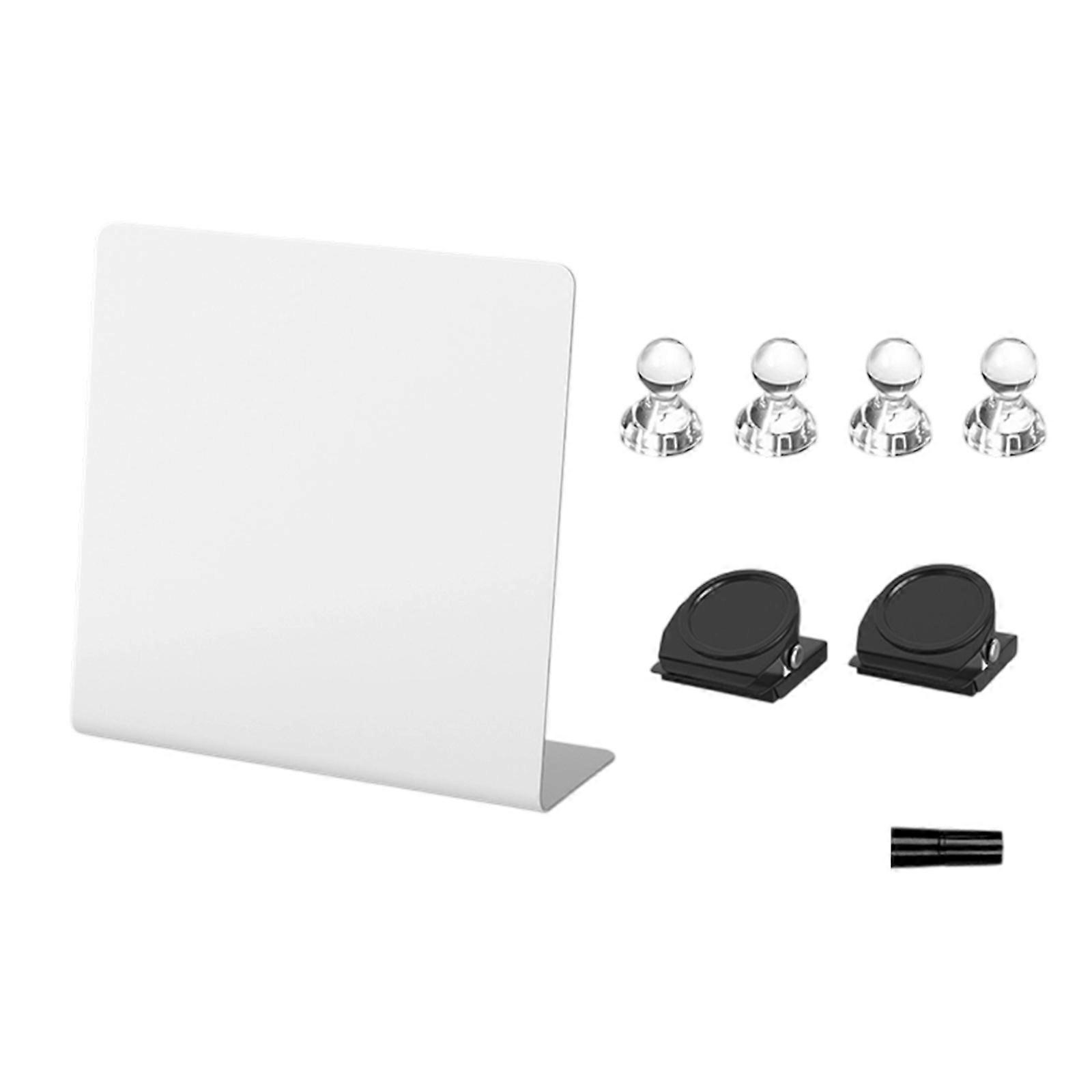 Erasable Metal Memo Board Desktop Magnetic Blackboard Tabletop Magnetic Memoboard Message Board for Writing Drawing Multicolor