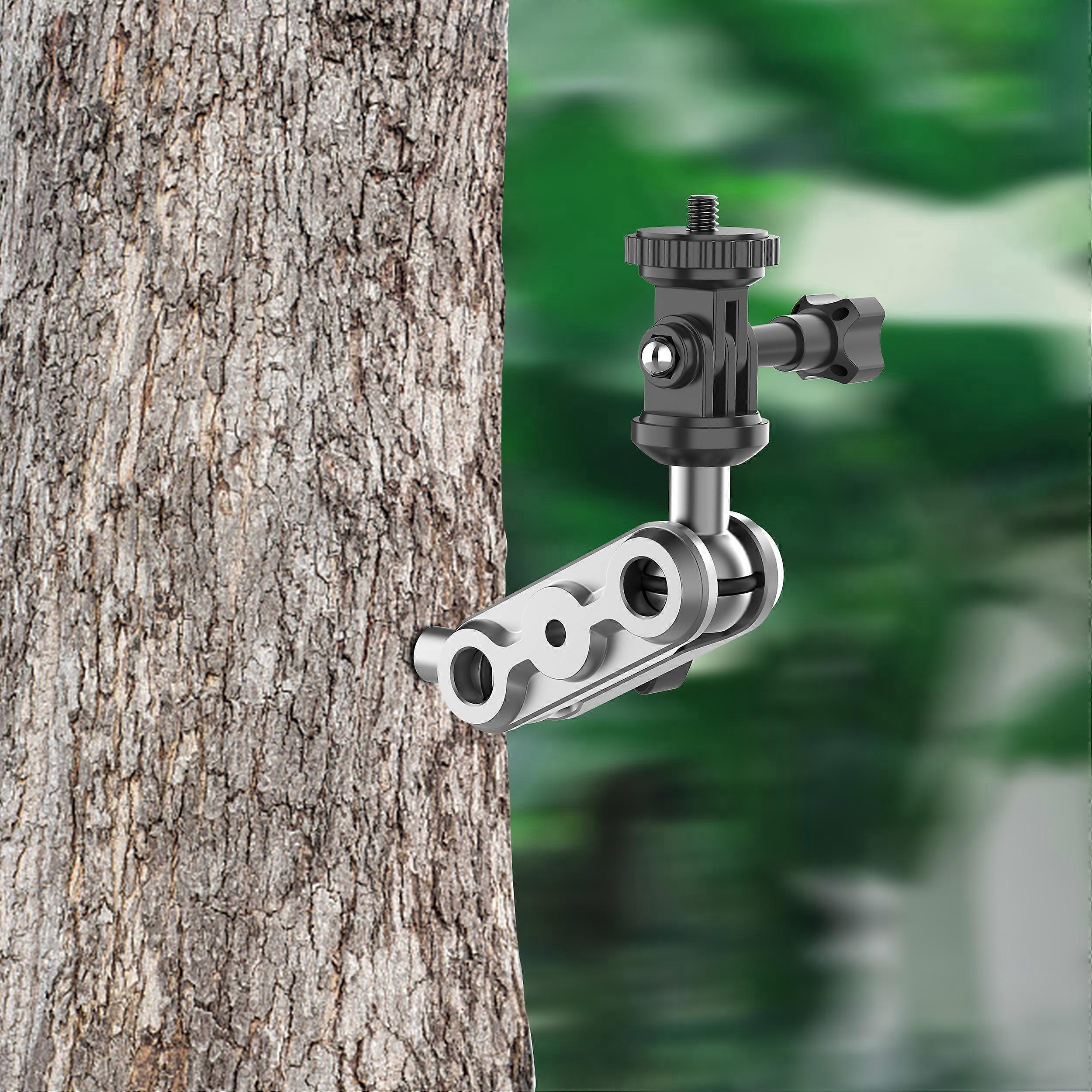 Trail Cameras Mounting Bracket with 1/4" Threaded Insert 360°Rotating Adjustable Holder for Outdoor Hunting Gear Accessory