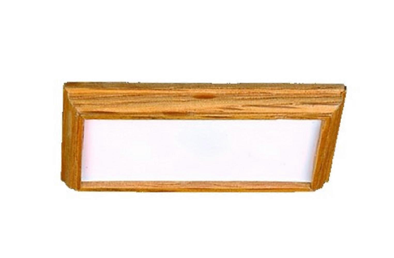 Dolls House Rectangular Flush Panel Ceiling Light Light Oak Electric Lighting