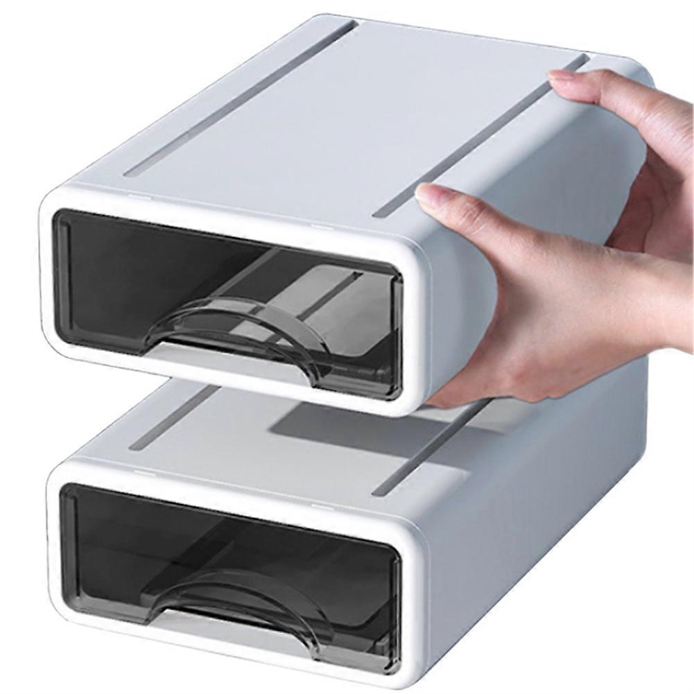 Plastic Box Desktop Organizer Drawer Makeup Storage Box Jewelry Container Stackable Large Office Storage Dustproof