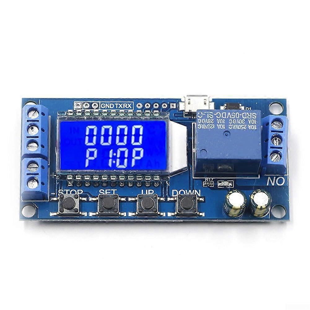 Timer Relay Module with LCD Display 5V 12V 24V, Wide Voltage DC 630V, Flip Flop Mode for Industrial Automation Control