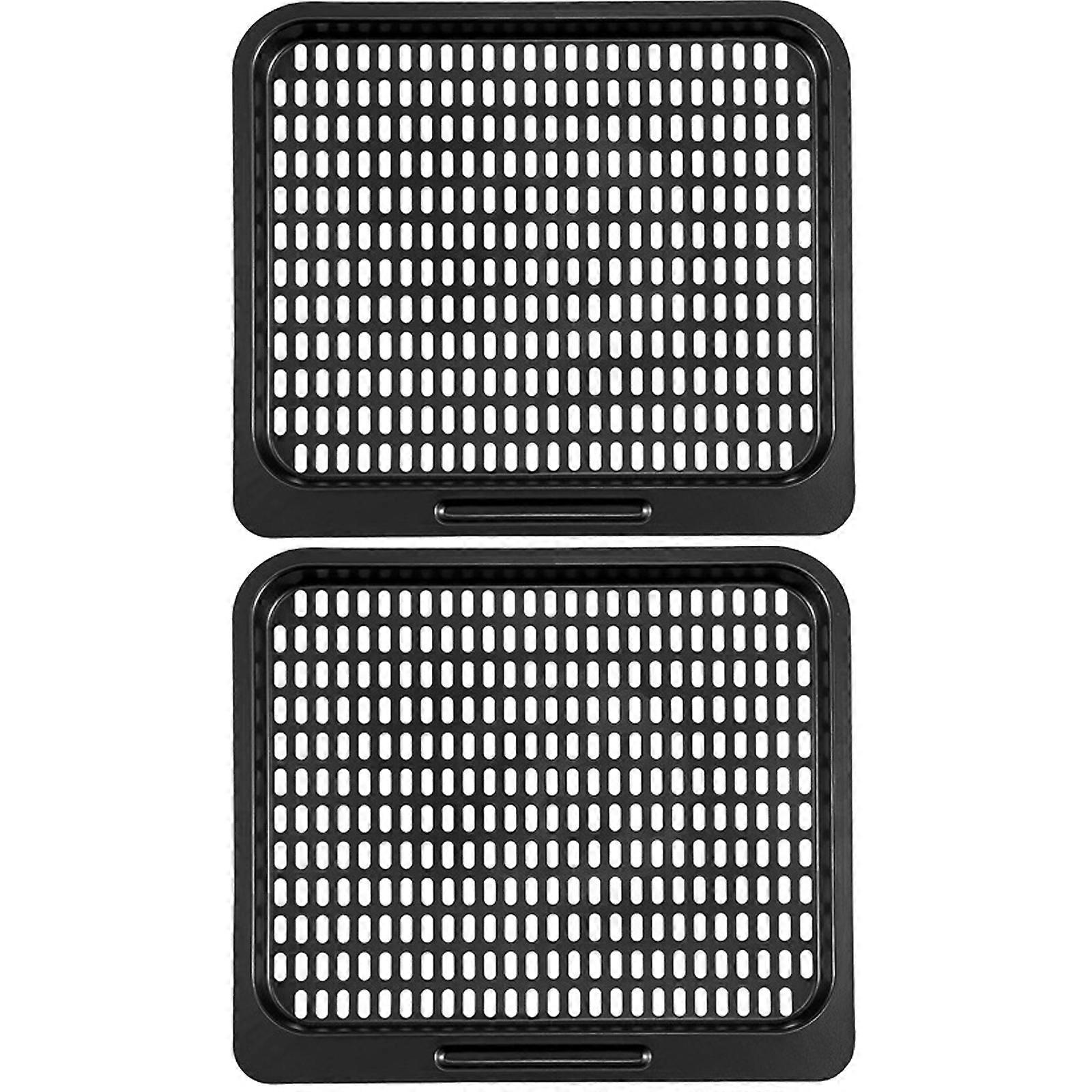 2Piece Durable Nonstick Baking Pan Mesh Cooking Rack Easy to Clean Tray for Air Fryer Square Oven Pan Replacement Tray Multicolor