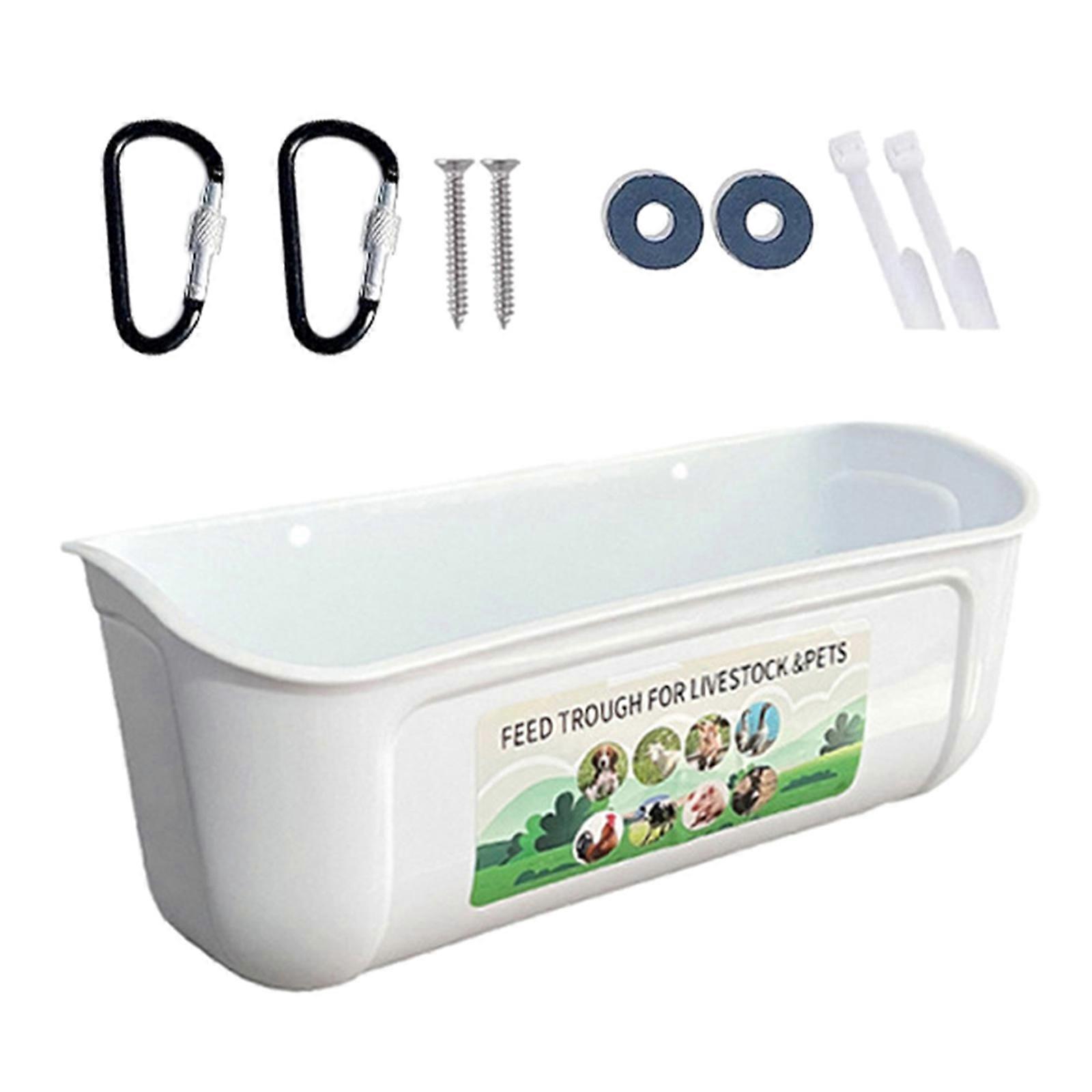 Hängender Geflügelfutterautomat Wassertröge Hühner- und Taubenfutterautomat Weniger Abfall Hängender Futterautomat mit großer Kapazität Weiß