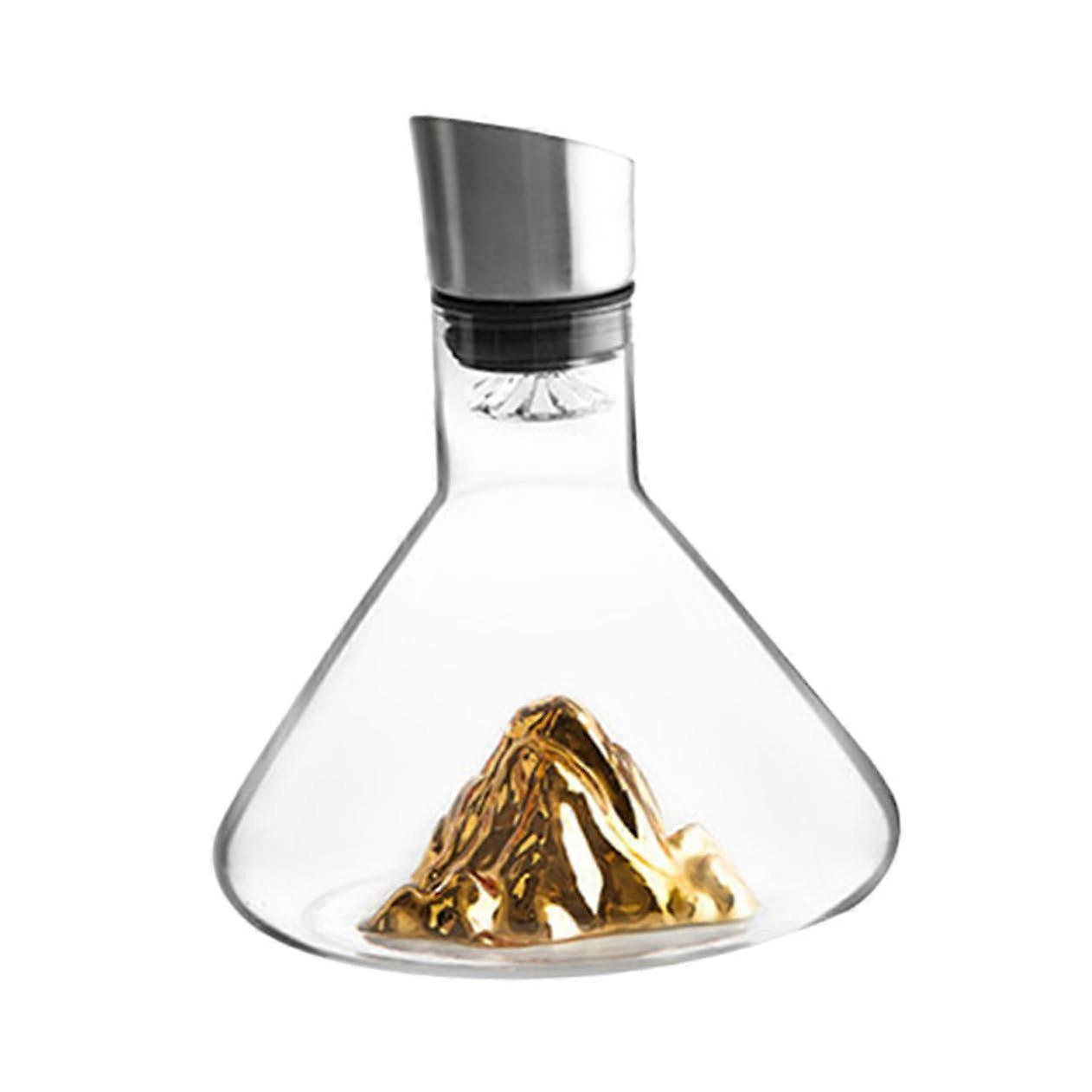 Wine Decanter with Handheld Brandy Aerator for Smooth Pour and Elegant Home Bar Use