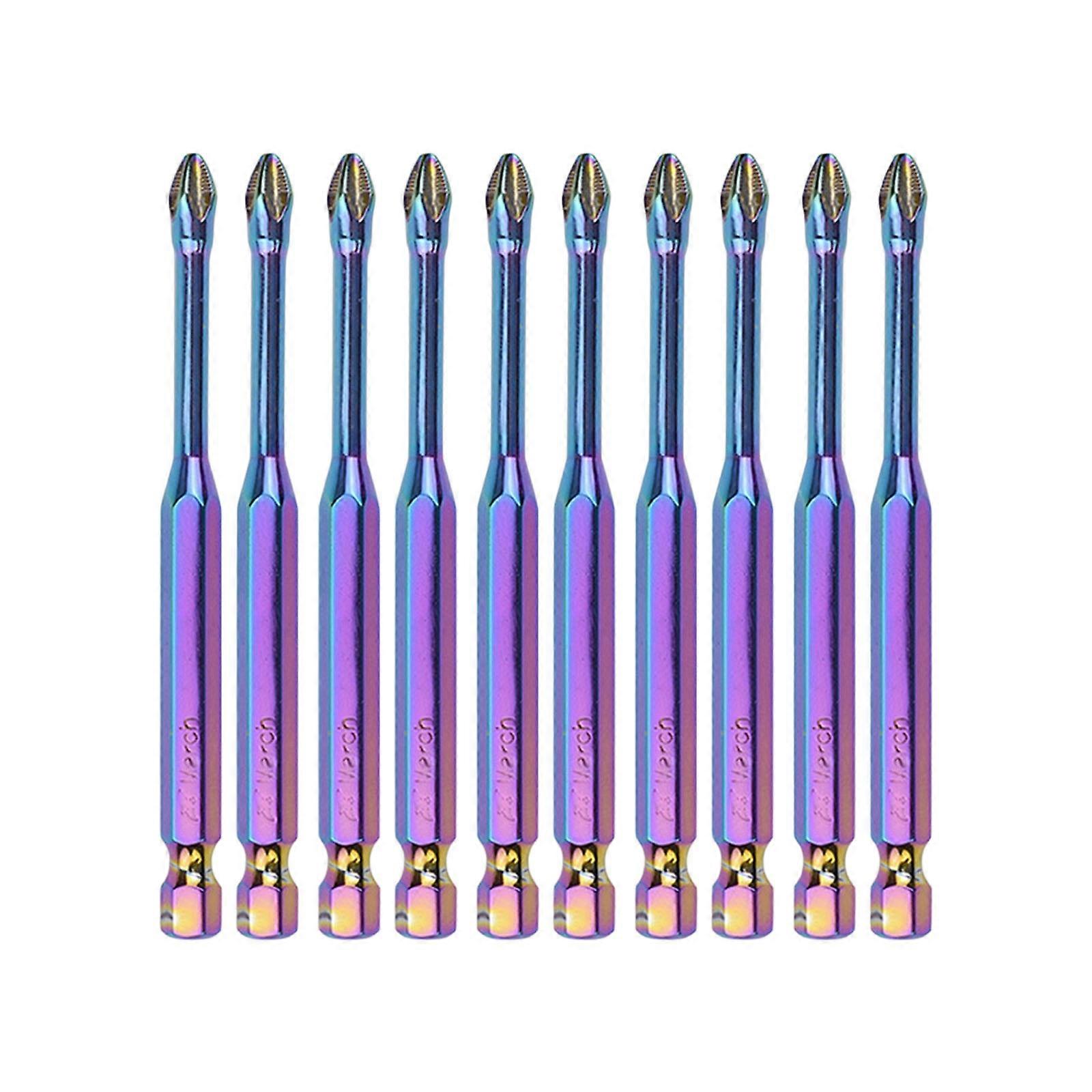 6/10/20Pcs Driver Bit Set 1/4inch Hexagonal Shank Crossing Head Screwdriver Bit Steel Magnetic Crossing Bit Attachment Multicolor