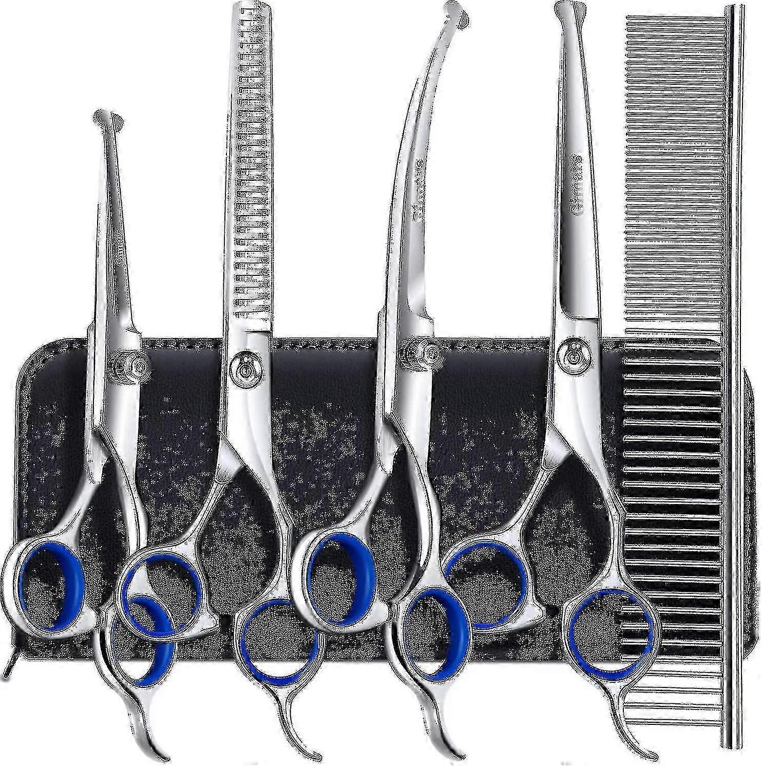 Heavy duty dog scissors for grooming with titanium coating