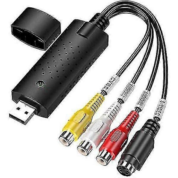 VHS To Digital Converter Video Capture Card Conversion Adapter, VHS To Digital USB Grabber Support NTSC PAL SECAM USB 2.0 Video Adapter YOY