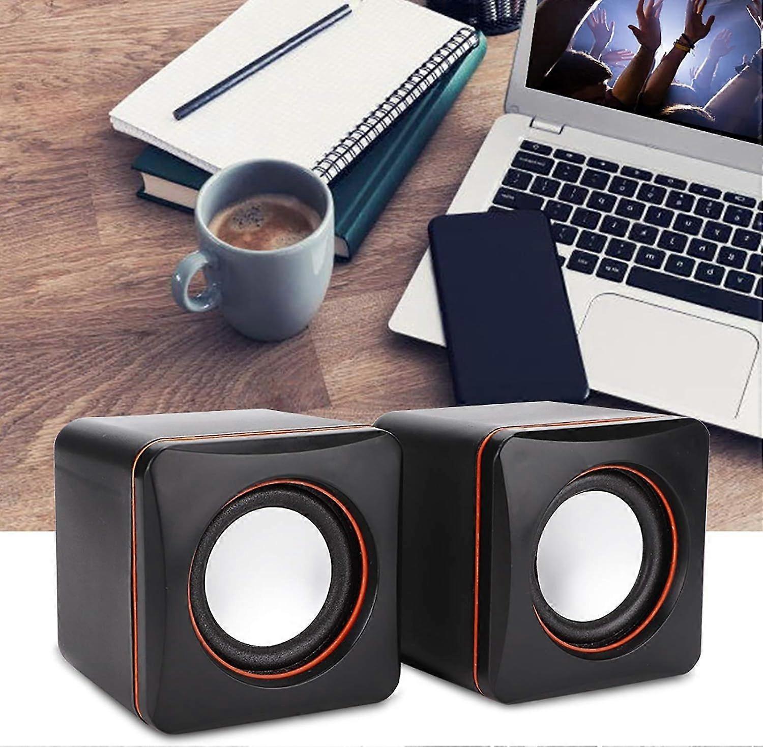Computer Speakers Mini Cube USB Speaker Stereo 3.5mm Jack Wired Multimedia Speaker Computer Speaker