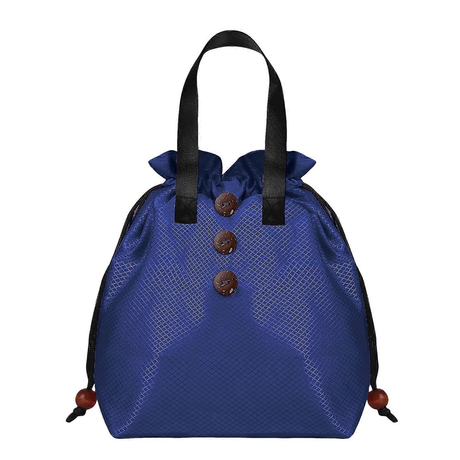 Insulated Lunch Bag Bento Storage Organizer with Drawstring Cuff Large Capacity Waterproof Bento